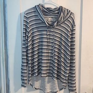 Striped cowl sweater